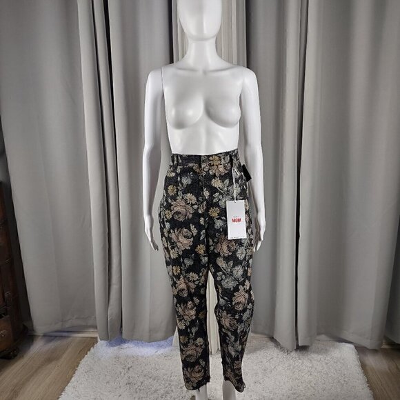 Celebrity Pink Denim - Celebrity Pink, Black, Pink, Floral High-Rise Mom Raw Hem Jean. Size 15X32 (NWT)